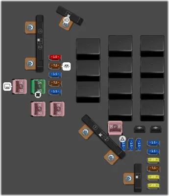 Caja de fusibles en el motor primaria
