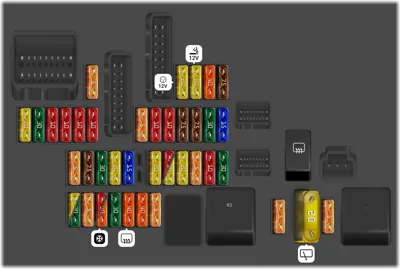 Caja de fusibles del compartimento de equipaje (Tipo 1)