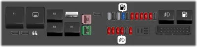 Bloque de fusibles trasero bajo el asiento (Lado del pasajero)