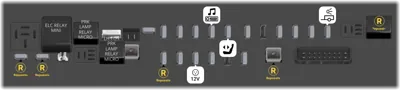 Bloque de fusibles trasero debajo del asiento (lado izquierdo)