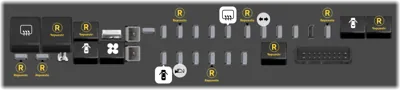 Bloque de fusibles trasero debajo del asiento (lado derecho)