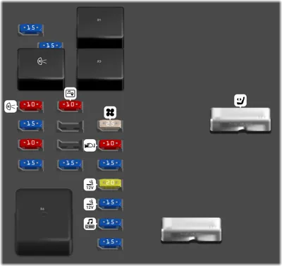 Bloque de Fusibles del Tablero de Instrumentos del Lado del Pasajero