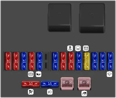 Passenger compartment fuse box