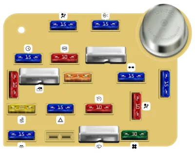 El panel de fusibles del tablero de instrumentos