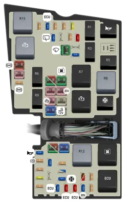 Caja de fusibles del compartimento motor