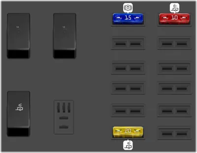 Caja de relés auxiliar (si está equipado)