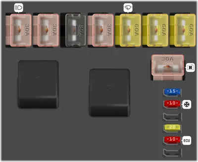 Caja de fusibles en el motor (Ver. 2)