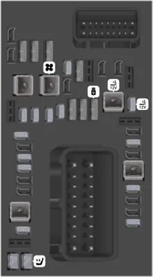 Bloque de fusibles del tablero de instrumentos (Derecho - Frontal)