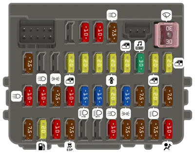 Caja de fusibles interior
