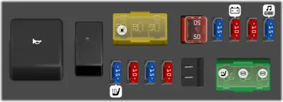 Caja de fusibles del compartimento del motor № 2 (Versión 1)