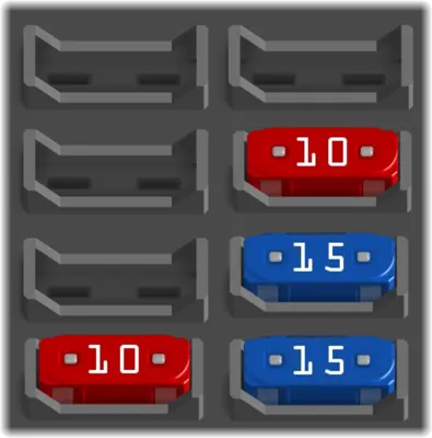 Unidad de distribución de fusibles/relés del compartimento de carga trasero - Cubierta del panel de fusibles del compartimento de carga trasero
