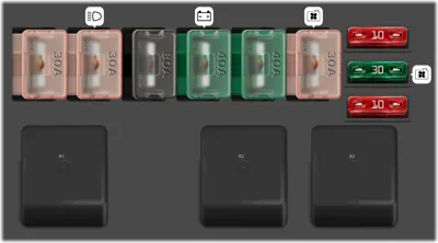 Caja de fusibles en el compartimiento del motor