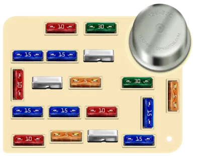 Diagrama de la Caja de Fusibles del Compartimiento de Pasajeros