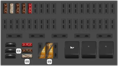 Caja de fusibles debajo del asiento del conductor