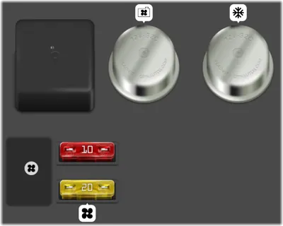Caja de fusibles del motor (Lado del conductor)