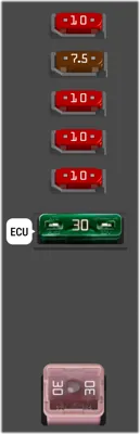 Ubicación de la caja de fusibles en el compartimiento del motor (solo vehículos diésel)