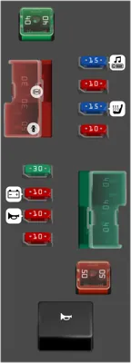 Compartimento del motor, caja de fusibles No.2