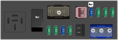 Caja de fusibles en el compartimiento del motor #2