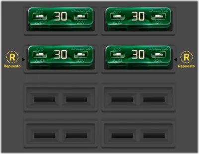 Caja de fusibles en el compartimiento del motor
