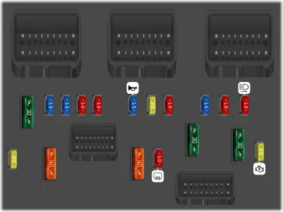 Caja de fusibles en el motor (tipo 1)