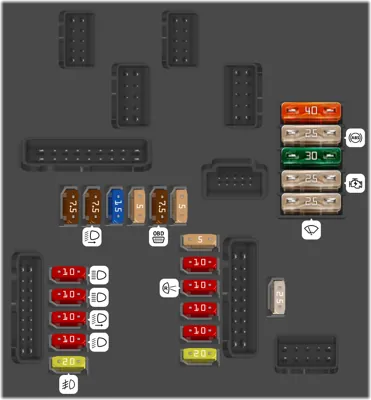 Caja de fusibles del compartimento del motor (Var.1)