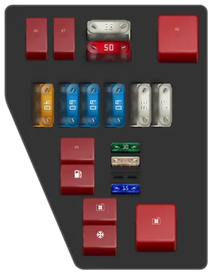 Caja de fusibles del compartimento del motor (Tipo 1)