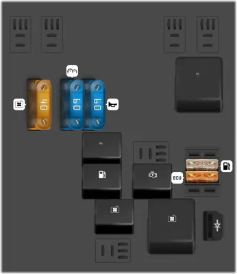 Caja de fusibles en el motor