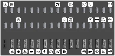 Fusibles en la parte inferior del cuadro de interruptores