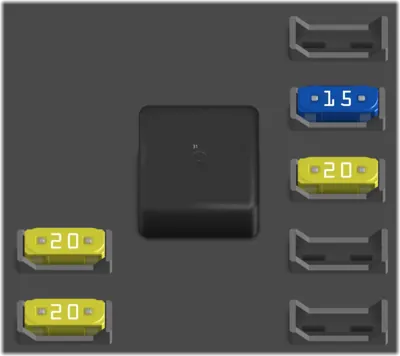 Fusibles en el compartimiento del motor (3)