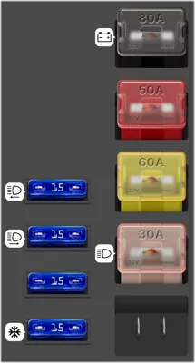 Caja de fusibles de la batería