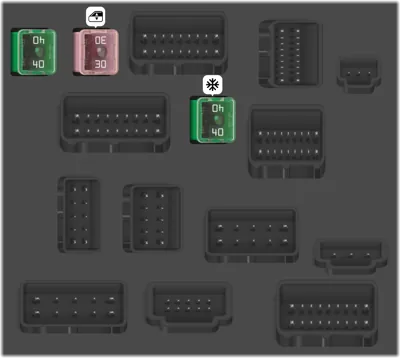 Bloque de empalmes del panel de instrumentos (parte posterior)