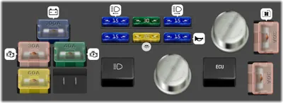 Panel de fusibles del compartimiento del motor (2WD)