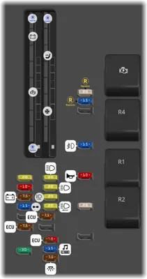 Caja de fusibles del compartimento del motor (motores 1KD-FTV, 5L-E)
