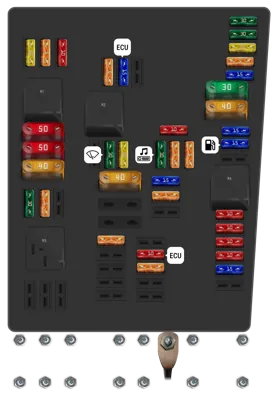 Caja de fusibles del compartimento del motor (Alta)