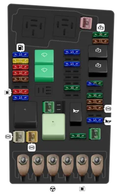 Caja de fusibles en el motor (SB)