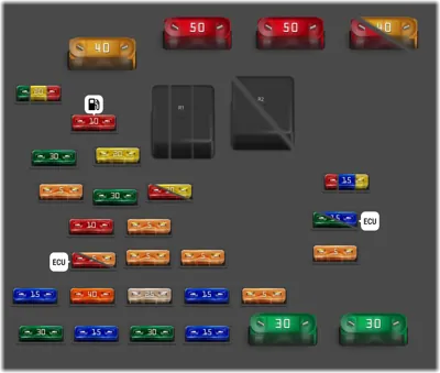 Caja de fusibles en el compartimento del motor