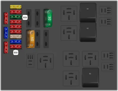 Caja de fusibles en el motor -SX2- (Motores de gasolina V6 3.0L, propulsión híbrida: CGEA, CGFA)